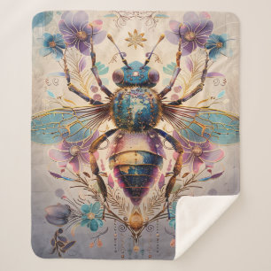 Steampunk Jewel Beetle Fantasy Art (1) Sherpa Blanket