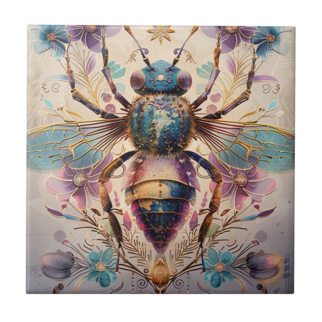Steampunk Jewel Beetle Fantasy Art (1) Tile (Front)