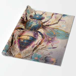 Steampunk Jewel Beetle Fantasy Art (1) Wrapping Paper