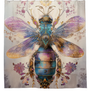 Steampunk Jewel Beetle Fantasy Art (2) Shower Curtain