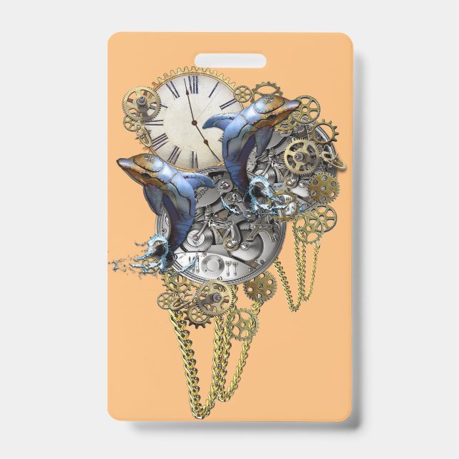 Steampunk Jewellery, time-piece Baby Bodysuit ID Badge (Front)