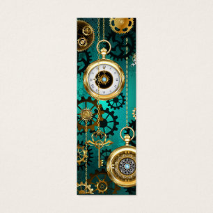 Steampunk Jewellery Watch on a Green Background