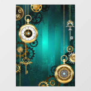 Steampunk Jewellery Watch on a Green Background