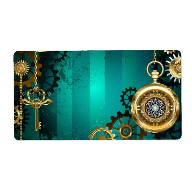 Steampunk Jewellery Watch on a Green Background (Front)