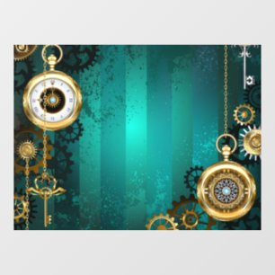 Steampunk Jewellery Watch on a Green Background