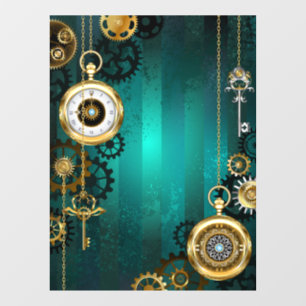 Steampunk Jewellery Watch on a Green Background