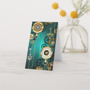 Steampunk Jewellery Watch on a Green Background Appointment Card