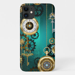 Steampunk Jewellery Watch on a Green Background Case-Mate iPhone Case