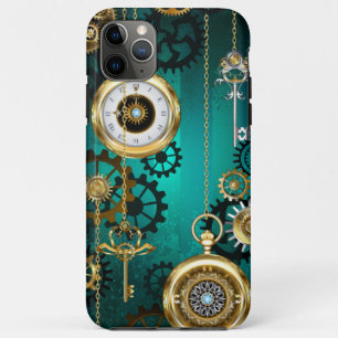 Steampunk Jewellery Watch on a Green Background Case-Mate iPhone Case
