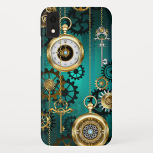 Steampunk Jewellery Watch on a Green Background Case-Mate iPhone Case