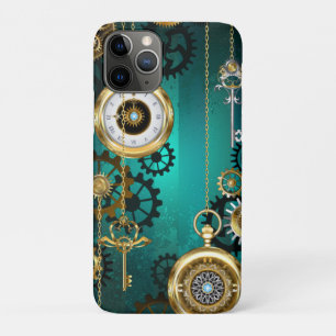 Steampunk Jewellery Watch on a Green Background Case-Mate iPhone Case