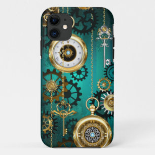 Steampunk Jewellery Watch on a Green Background Case-Mate iPhone Case