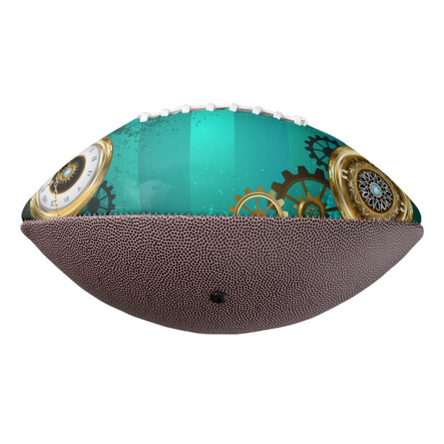 Steampunk Jewellery Watch on a Green Background Football (Rotated 270)