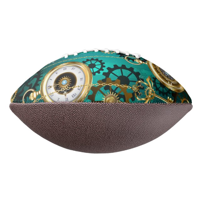 Steampunk Jewellery Watch on a Green Background Football (Rotated 270)