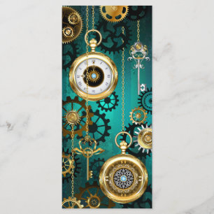 Steampunk Jewellery Watch on a Green Background Menu