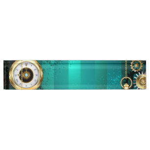 Steampunk Jewellery Watch on a Green Background Nameplate