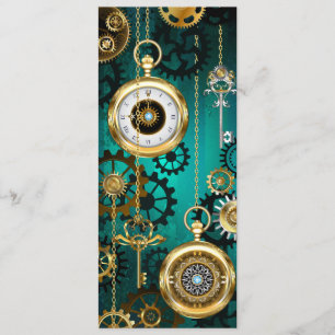 Steampunk Jewellery Watch on a Green Background Programme