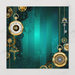 Steampunk Jewellery Watch on a Green Background Programme