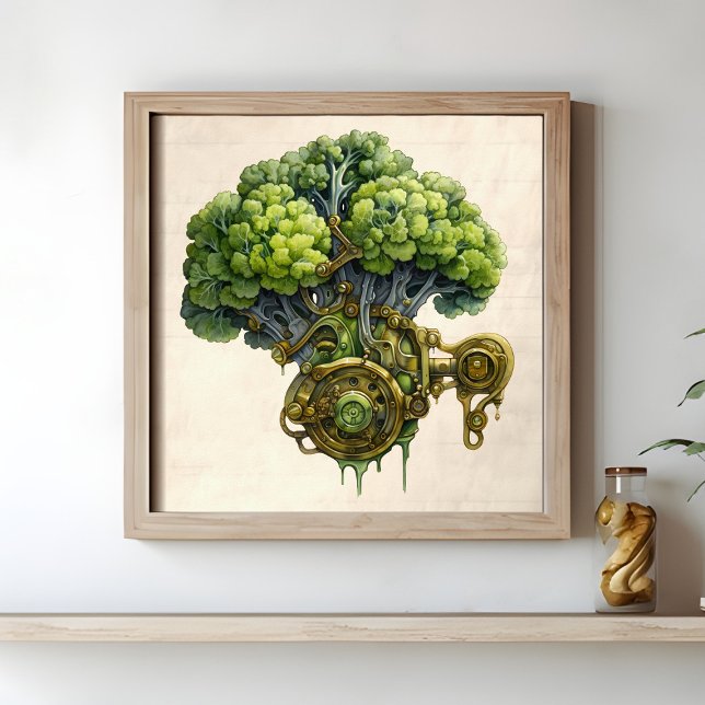 Steampunk kitchen art, Broccoli Poster (Creator Uploaded)