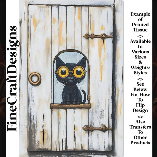 Steampunk Kitten + Distressed Wood AP9 Decoupage Tissue Paper (Creator Uploaded)
