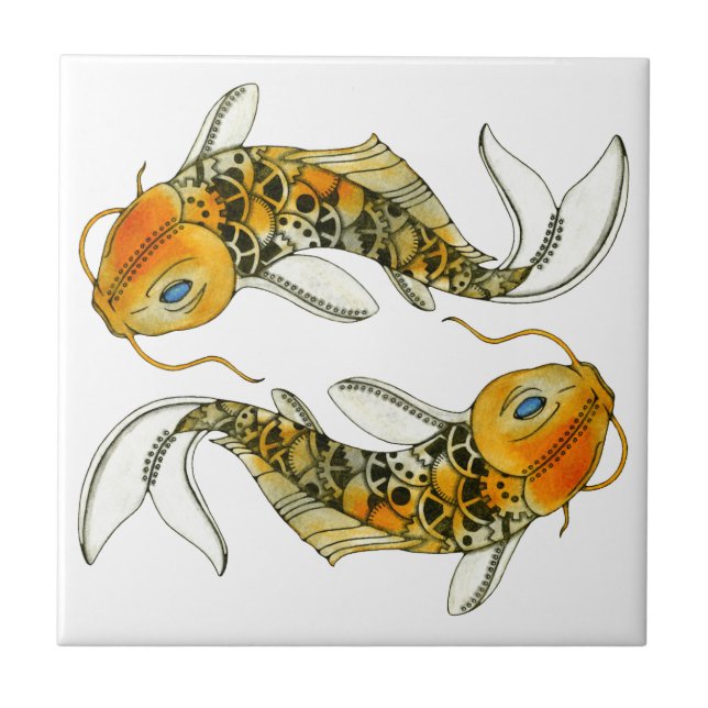 Steampunk Koi Tile (Front)