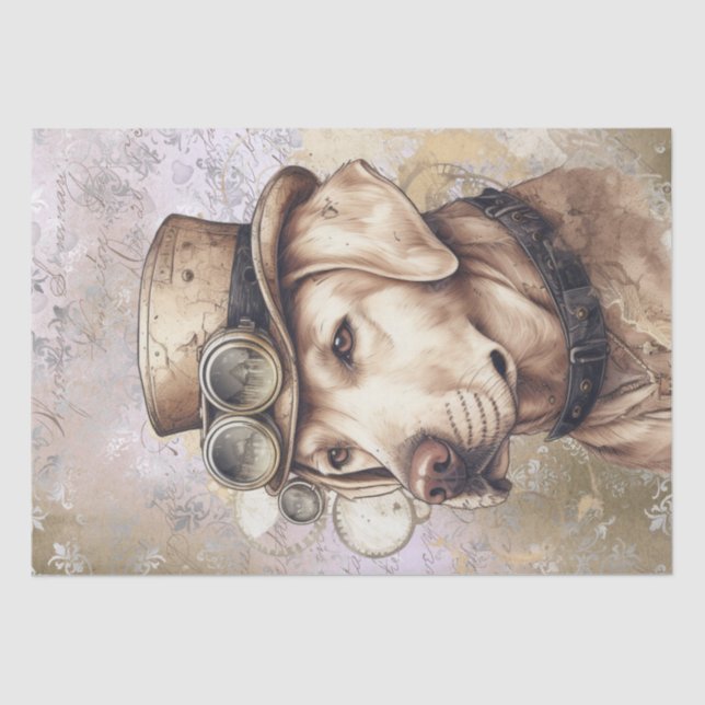 Steampunk Labrador Dog Tissue Paper (Front)