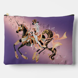 Steampunk Lady and Mechanical Horse Accessory Pouch