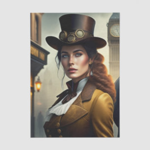 Steampunk Lady in London Tissue Paper