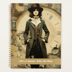 Steampunk Lady Life's a Journey—Enjoy the Ride! Planner