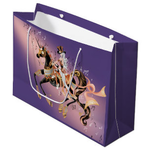 Steampunk Lady on Mechanical Horse Large Gift Bag