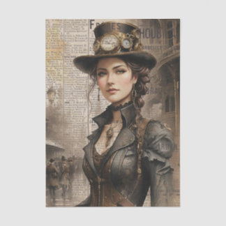 Steampunk Lady, Victorian Woman Ephemera Tissue Paper