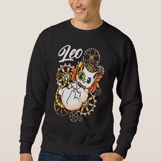Steampunk Leo Inspired Steampunk Lion Related Lion Sweatshirt (Front)