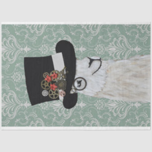 Steampunk Llama Decoupage Paper