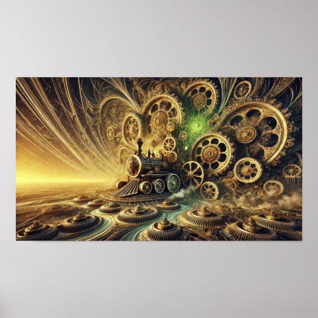 Steampunk Locomotive Steam Engine  Poster (Front)