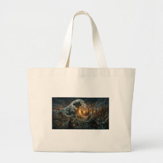 Steampunk London Great Wave of Plastic Junk Large Tote Bag