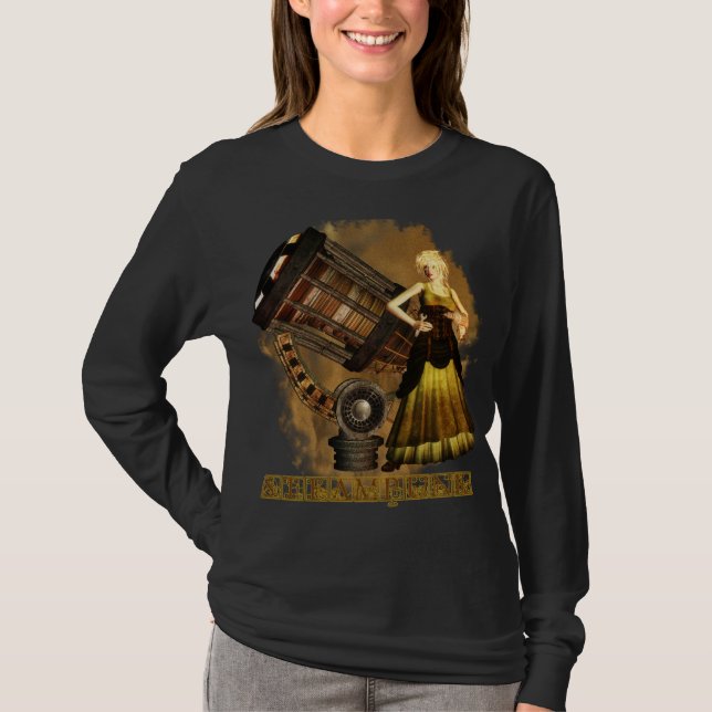 Steampunk Long Sleve T Ceris Telescopic Dream T-Shirt (Front)