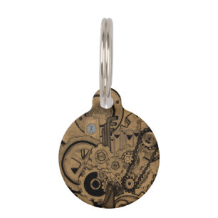 Steampunk Machinery (Brassy) Pet Tag