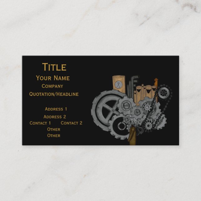 Steampunk Machinery Business Card (Front)