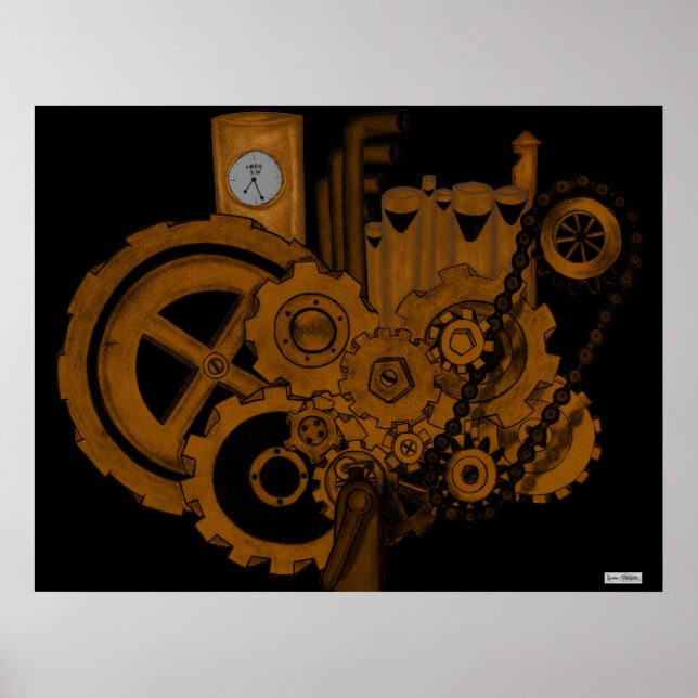 Steampunk Machinery (Copper) Poster (Front)