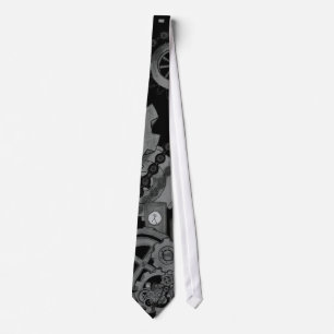 Steampunk Machinery (Monochrome) Tie