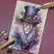 Steampunk Male Lion Purple Lilac Decoupage Paper