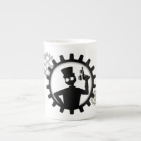 Steampunk Man Holding Gun In Gear