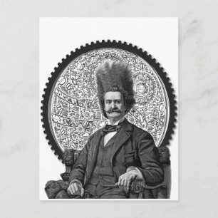 steampunk man postcard
