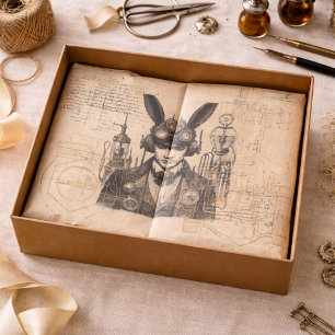 Steampunk man with Bunny ears Tissue Paper