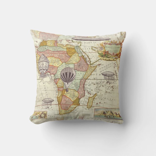 Steampunk Map pillow (Front)