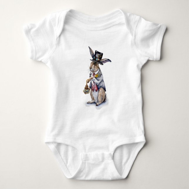 Steampunk March Hare Baby Bodysuit (Front)