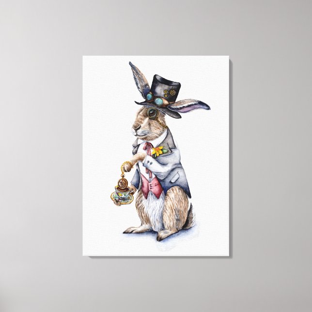 Steampunk March Hare Canvas Print (Front)
