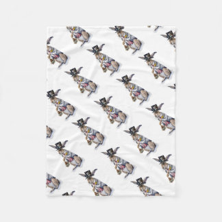 Steampunk March Hare Fleece Blanket