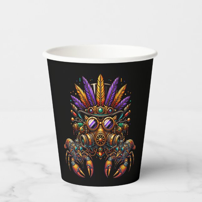 Steampunk Mardi Gras Paper Cups (Front)