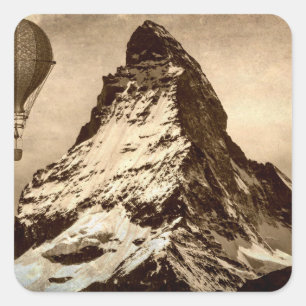 Steampunk Matterhorn Square Sticker